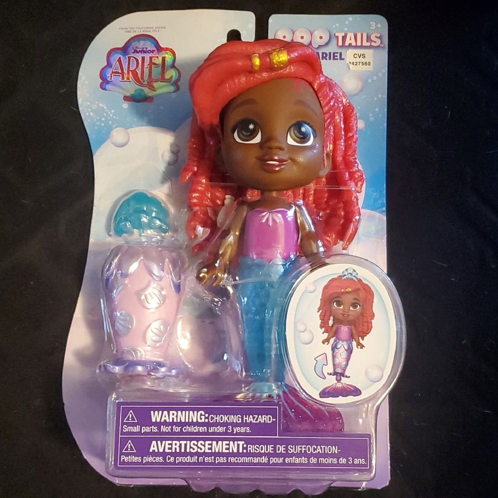 Disney Ariel Pop Tails Doll - Pink and Blue
